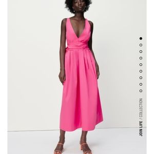 Zara tied poplin dress
